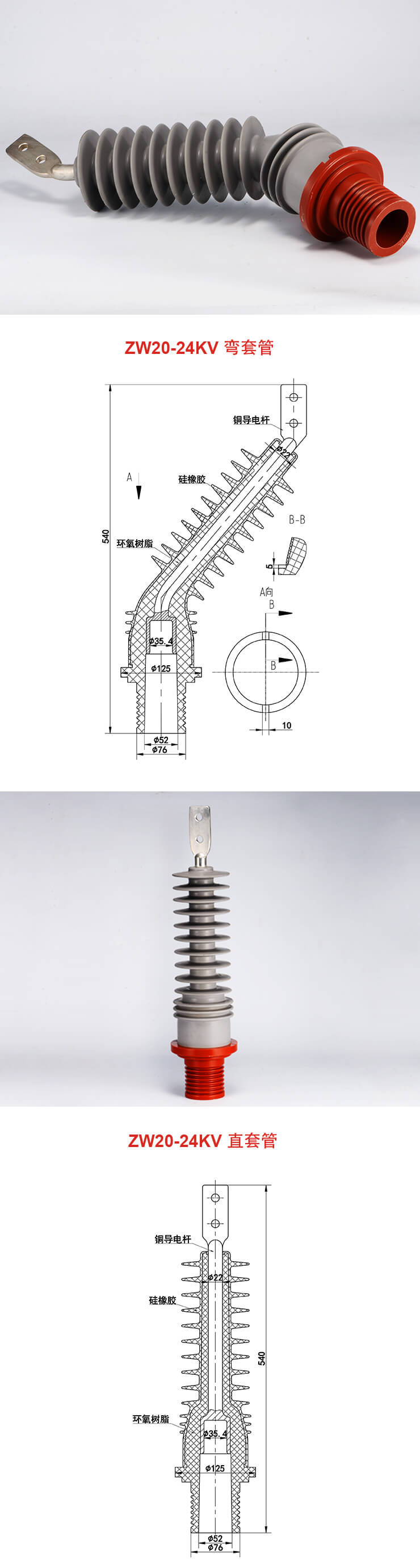 ZW20-24KV 直、彎套管